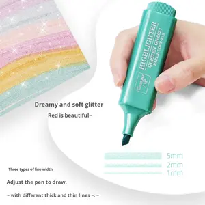 Ensemble de stylos surligneurs multicolores métalliques Morandi <span class=keywords><strong>Guangna</strong></span> 6627 avec protection oculaire, marqueur fluorescent pour le bureau et l'école - Product Image 4