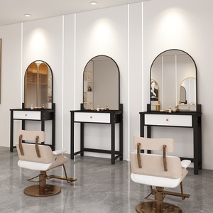 Station de Salon Tout-en-Un avec Miroir – Poste de Travail Professionnel pour Barbiers et Meuble de Coiffure - Product Image 3