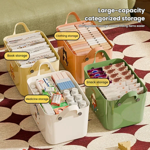 קופסת אחסון מצוירת גדולה קיבולת, ניידת, לארגון צעצועים לילדים, פלסטיק PP, סיטונאי, ניתנת לערום - Product Image 2