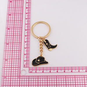 ลดกระหน่ำอเมริกันคาวบอยตะวันตกบูทหมวกพวงกุญแจโลหะผสมกระเป๋ารถจี้คู่เครื่องประดับพวงกุญแจโลหะ - Product Image 6