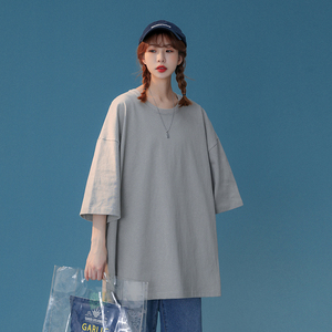 200Gsm 100% algodón moda novio holgado señoras de gran tamaño blanco amarillo <span class=keywords><strong>camiseta</strong></span> <span class=keywords><strong>Mujer</strong></span> - Product Image 2