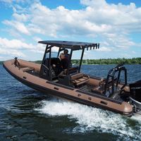 Bateaux semi-rigides en aluminium RHIB RIB pour 14 personnes, 750 cm, PVC Mehler avec cabine à toit rigide, luxe, pour relevés, logo personnalisé Chine