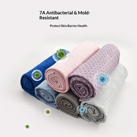 Serviette de yoga transfrontalière antidérapante en polaire double face, douce pour la peau et antibactérienne ; absorbante et personnalisable