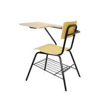 Chaise d'étudiant en bois contreplaqué avec tablette d'écriture pour salle de formation et mobilier scolaire économique