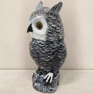 Leurres de hibou pour effrayer les oiseaux Hibou à énergie solaire avec tête rotative et <span class=keywords><strong>son</strong></span> avec décoration extérieure lumineuse - Product Image 3