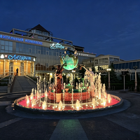 Fuente Circular Escultórica Controlada por Programa, con Múltiples Niveles y Boquillas de Luz RGB, para Proyectos de Construcción de Hoteles y Resorts