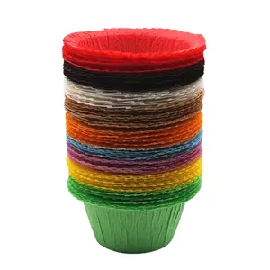 50PCS 50X37MM Rainbow lemon birthday cup cake holder high quality thick Europe paper gold over rim baking muffin cups
