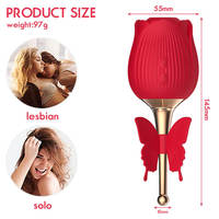 2021 Neue Frauen Zunge lecken Sexspielzeug G Spot 2 In 1 Saugen Schmetterling Blume Rose Vibrator