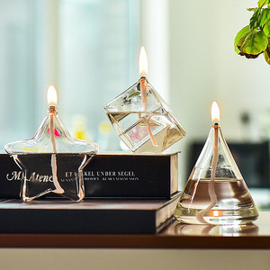 Bougeoir en verre décoration nordique romantique simple moderne maison bureau <span class=keywords><strong>chandelier</strong></span> en verre sans fumée <span class=keywords><strong>lampe</strong></span> à <span class=keywords><strong>huile</strong></span> - Product Image 3
