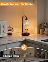 Lampe chauffe-bougie réglable en hauteur avec minuterie et variateur d'intensité pour bougies en pot
