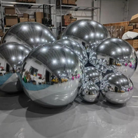 Grande boule miroir gonflable en PVC colorée de Noël pour extérieur, sphère miroir gonflable pour fêtes et événements