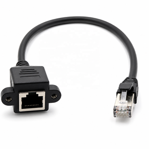 <span class=keywords><strong>สาย</strong></span>เคเบิล 8P8C FTP STP UTP RJ45 แบบตัวผู้ต่อตัวเมีย ความเร็ว 100M/1000M Cat5 Cat6e แบบยึดแผงด้วยสกรู <span class=keywords><strong>สาย</strong></span>ต่อขยายเครือข่ายอีเธอร์เน็ต LAN - Product Image 2