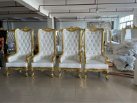 Chaise trône moderne en cuir de style gothique en or blanc pour la décoration de bureau