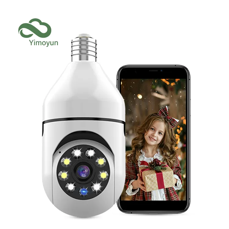 Panoramic bulb camera PTZ Auto tracking Wireless 360 degree rotating IR night vision Factory direct sales bulb camera