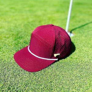 Perforation Waterproof & Sweat Proof Golf Rope <b>Hat</b> 6 Panel PVC Rubber <b>Flat</b> Brim High Quality Snapback Custom Gorras Caps for Men - Product Image 6
