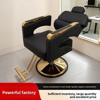 Fauteuil de Barbier Professionnel en Métal avec Fonction Inclinable et Réglage de la Hauteur - Mobilier de Salon en Gros