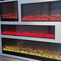 Cheminée électrique moderne à installation intégrée, support TV, flamme LED 2D, cheminée électrique décorative pour usage domestique et hôtelier