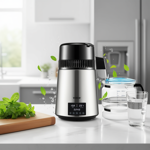 Destilador de Agua Vevor de 4L, Doble Temperatura, Plateado, Eléctrico, con Función de Temporizador, Aparato de Tratamiento de Agua - Product Image 2