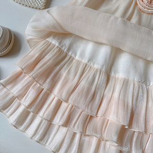 Vestido Versátil Estilo Coreano para Niñas, Nuevo Vestido de Verano a la Moda con Perlas y <span class=keywords><strong>Gasa</strong></span>, Cuello Halter con Rosas, Vestido de Princesa - Product Image 6