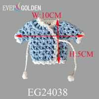 EVER GOLDEN Robes de baptême au crochet simples et miniatures pour bébé, 100% coton, couleurs personnalisables, taille 10x5cm, kits de décoration pour fête et baptême