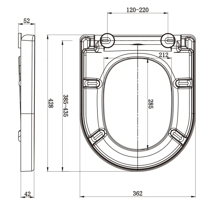 Short Size D Shape Duroplast Toilet Seat Cover For Bathroom