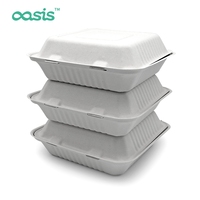 Boîtes à lunch jetables biodégradables en bagasse de canne à sucre de 1500 ml, best-seller, sans BPA, étanches et résistantes à la graisse, marque Oasis