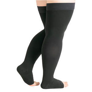Meias de compressão <span class=keywords><strong>anti</strong></span>-varizes plus size por atacado, meias de compressão personalizadas para uso no joelho, meias de meia-calça - Product Image 1