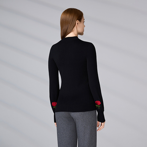 Suéter de Punto Personalizado al por Mayor, Jersey de Manga Larga para Invierno, Cálido, Transpirable, con Bordado para Mujer - Product Image 5