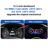 Para C GLC W205 W253 2015-2020 Velocímetro Digital LCD de 12.3 Pulgadas NTG5 Plug & Play Sin Codificación 1920x720 Nuevo Soporte CARPLAY