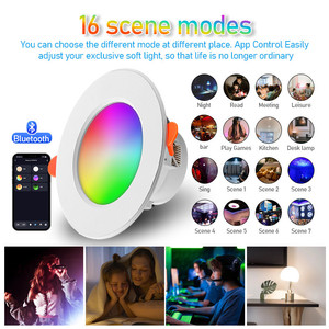 <span class=keywords><strong>Downlight</strong></span> Smart <span class=keywords><strong>LED</strong></span> colorato soffitto da incasso luce rotonda Smart per la casa lampada RGBCCT Tuya luce dimmerabile - Product Image 5