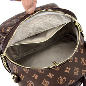 Sac à dos antivol portable à motif géométrique en PU de haute qualité avec cadre interne et sac à main de créateur pour usage quotidien des étudiants - Product Image 2