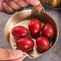 304 acier inoxydable cuisine coréenne bol Double oreille collations riz vin bols avec poignée sauce assaisonnement plat assiette alimentaire conteneur
