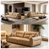 Canapé d'angle électrique 3 places en cuir véritable de luxe, moderne, OEM, pour hôtel, appartement, villa, maison