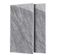 Baldosa de Porcelana Esmaltada Brillante Antideslizante para Interiores de Sala de Estar, 600x600mm, Gris Cemento Sólido, Estilo Moderno