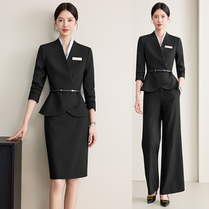 Women's Two Piece Business Suit Set Polyester Three Quarter Sleeve Anti Wrinkle Office Lady Spring Wear - Product Image 3