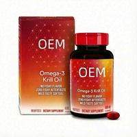 Gélules d'huile de krill oméga-3 en marque blanche OEM 600mg sans goût de poisson, complément alimentaire pour adultes, vente en gros
