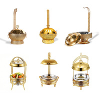 Ensemble de réchauds de buffet de luxe en acier inoxydable doré, 4,5L, 6L, 8L, pour hôtels, restaurants, mariages
