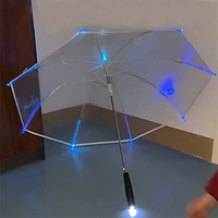 Parapluies lumineux blancs futuristes pour la danse sur scène, accessoires de scène, parapluies à LED avec fonction lampe torche