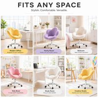 Chaise de bureau ergonomique moderne en tissu bouclé avec hauteur réglable et pivotante, design contemporain pour la maison ou le bureau
