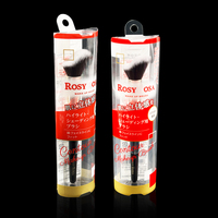 Tube d'emballage personnalisé en PVC/PET transparent pour pinceaux de maquillage, boîte en plastique pour pinceaux cosmétiques avec crochet de suspension et impression de logo