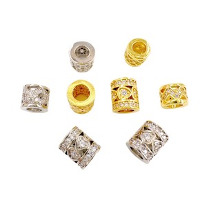 <b>Copper</b> Plated Gold Plated Zircon Spacer Beads Mixed Shapes DIY Jewelry Accessories For <b>Bracelets</b> Necklaces Wholesale - Product Image 5