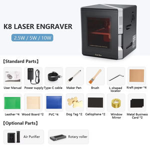 Machine de gravure au <span class=keywords><strong>laser</strong></span> à diode <span class=keywords><strong>Wainlux</strong></span> modèle K8, petite graveuse CNC pour l'aluminium, la céramique, les tasses à thé, l'acrylique, le MDF, les bouteilles - Product Image 4
