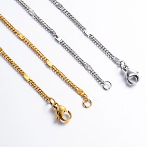 Collier fin en acier inoxydable de 1,3 mm de largeur, chaîne à maillons minuscules embossés, pour femmes et hommes, couleur argent/or, collier créatif, bijoux cadeau - Product Image 4