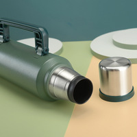 Thermos en acier inoxydable à double paroi de 1400 ml, design Emerit 2026, avec revêtement en poudre et poignée, pour les activités de plein air