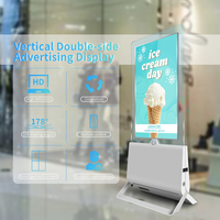 Reproductor de Publicidad para Ventanas con Pantalla OLED Transparente 4K, Kiosco de Señalización Digital con Soporte de Piso Ultrafino de Doble Cara