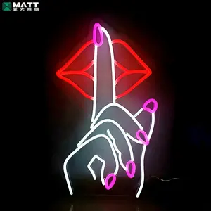 Matt dropshipping custom LED neon light lighting hands lips nails kiss love neon sign