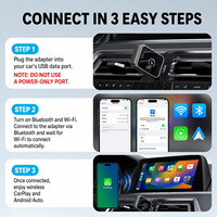 Adaptador Inalámbrico Carplay 2 en 1 Portátil OEM MS-01 con Adaptador USB con Cable - Conexión Rápida, 1 Año de Garantía, 3x1x5.2cm
