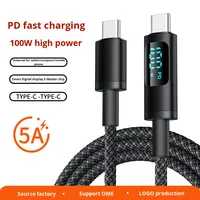 Kabel Data Digital 100W Berlapis Nilon Tipe-c Ganda Pengisian Cepat PD 5A Pengisi Daya Ponsel Komputer Hitam Kabel 1m 2m Printer