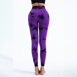 <span class=keywords><strong>Leggings</strong></span> Yoga Donna Hot Sale a Vita Alta con Effetto Tie-Dye e Arricciatura sui Glutei, Asciugatura Rapida e Traspiranti per Fitness - Product Image 3