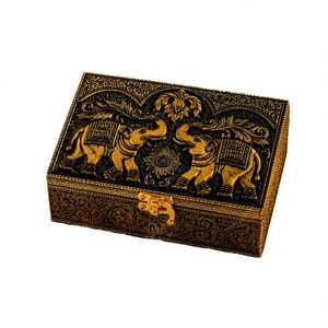 Boîte Cadeau Décorative Élégante Royal Elephant, Boîte de Rangement Traditionnelle Indienne pour Fruits Secs, Décoration d'Intérieur, Cadeau de Retour pour Mariage et Fêtes - Product Image 3
